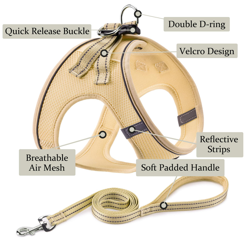 Dog Harness with Leash Set, No Pull Adjustable Reflective Step-in Puppy Pet Vest Harnesses for Small Medium Large Dogs and Cats