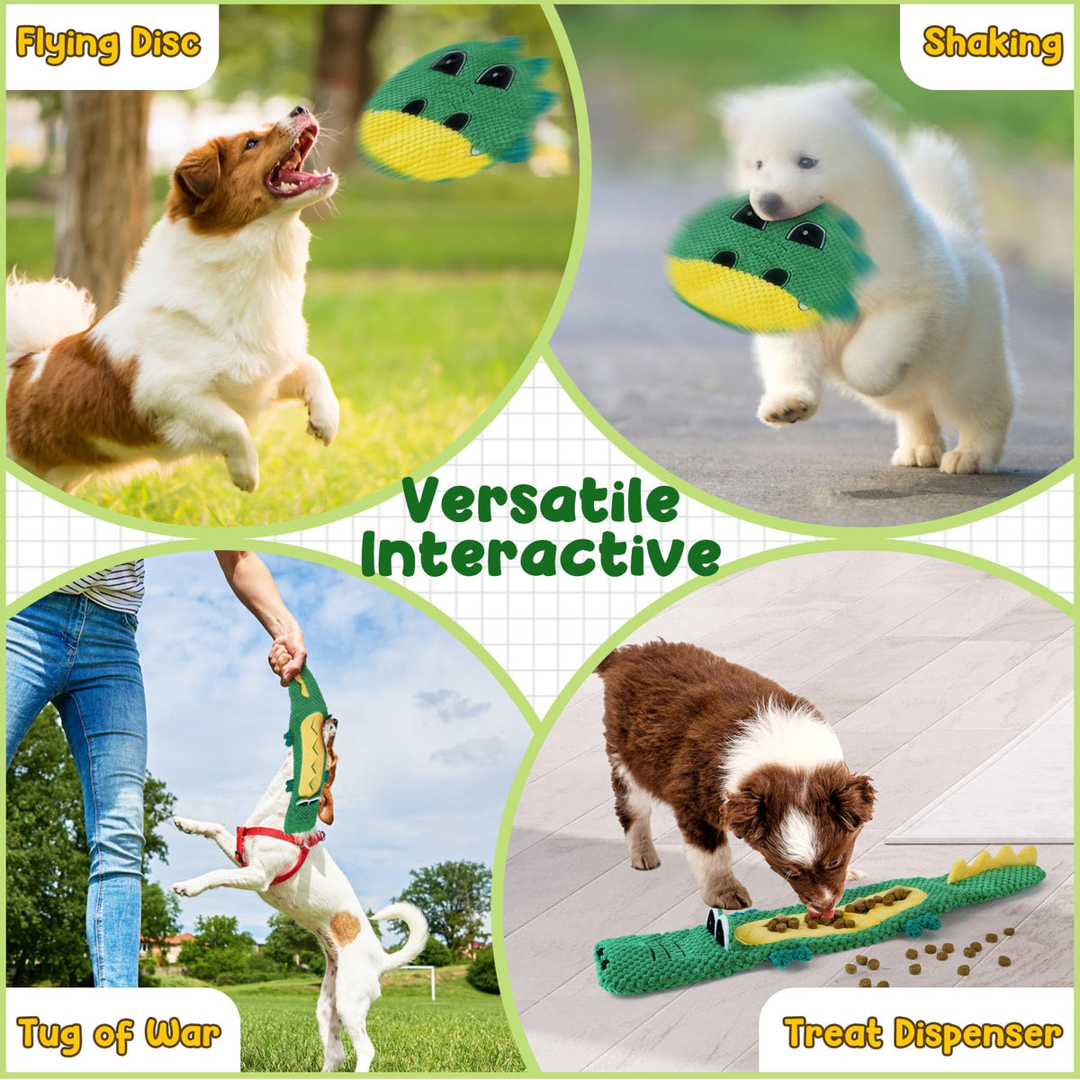 XIUGOAL Interactive Dog Toys for Chewers, No Stuffing Dog Toys for Boredom and Teething, Squeaky Chew Toy for Small, Medium Breed to Keep Them Busy