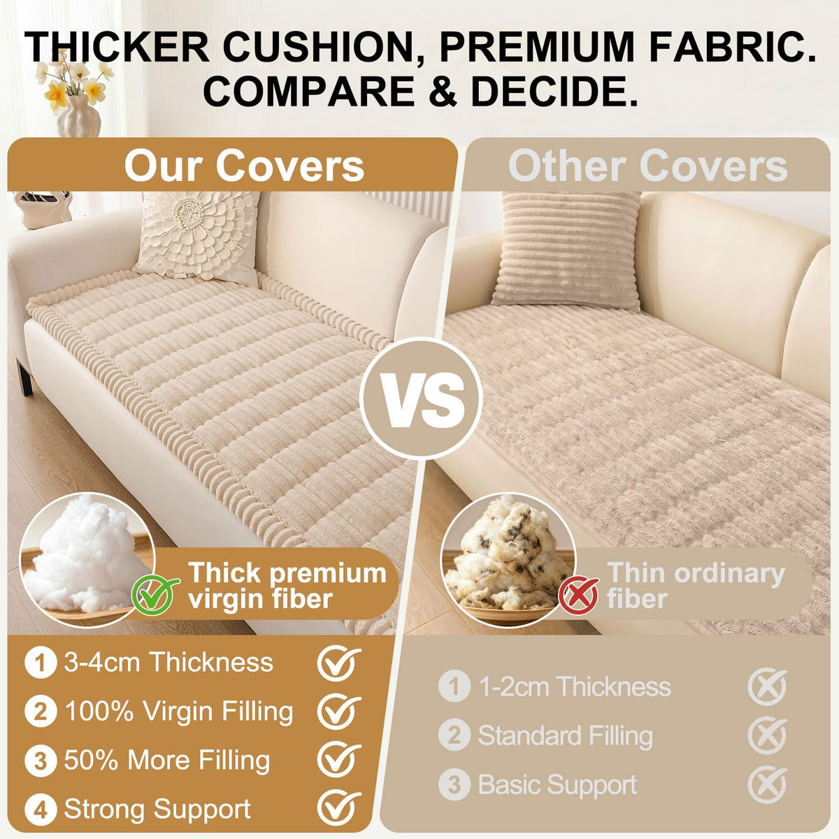 Smiry Couch Cover for Dogs, Non Slip Washable Sofa Protector for Pets, Soft Furniture Cover for Pet, Stylish Sofa Covers, Cozy Protect Against Fur, Dirt & Everyday Messes