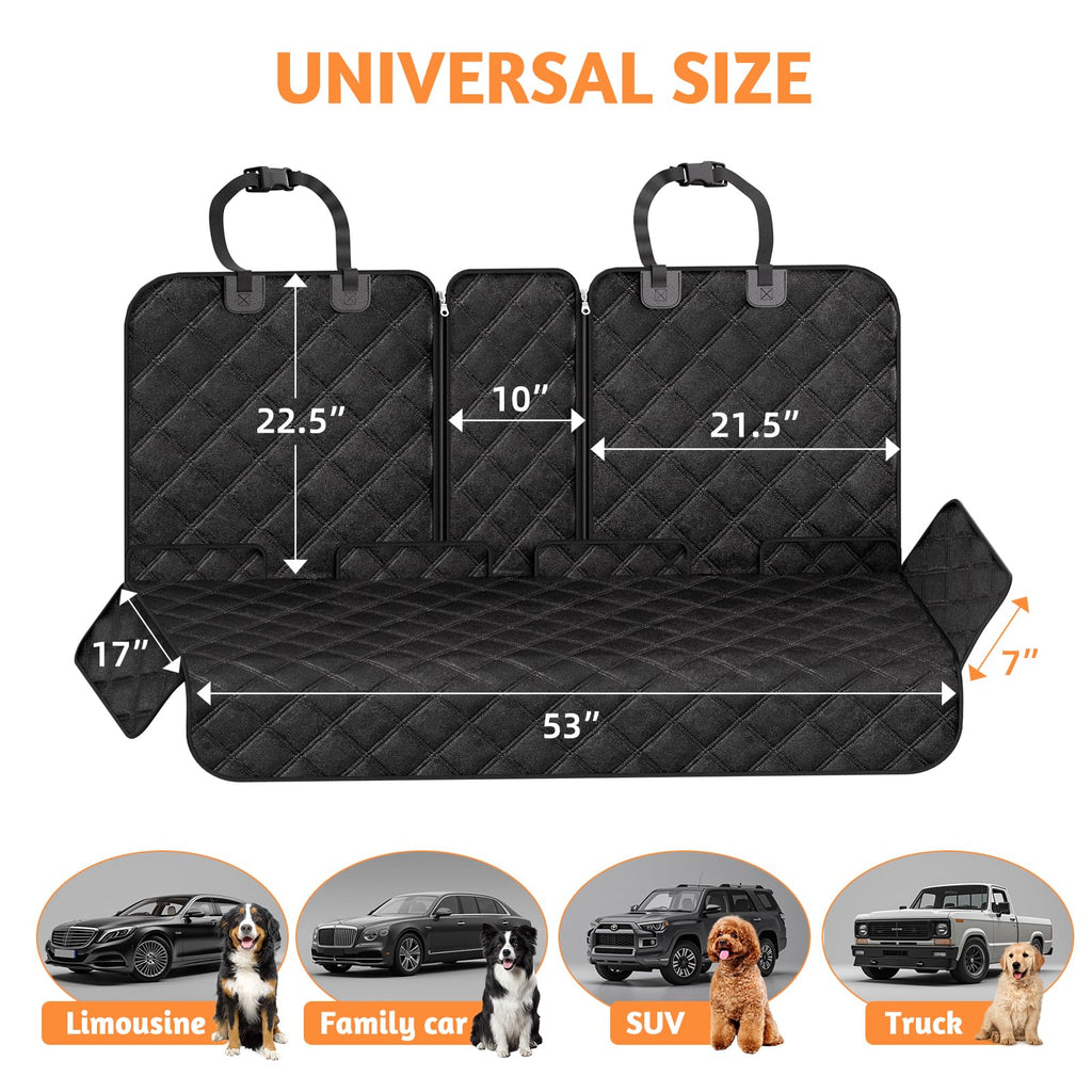 Simple Trending Dog Car Seat Cover, Back Seat Pet Bed Mat Protector Waterproof Bench Car Seat Cover, Nonslip Pet Car Bed Dog Hammock for Car, SUV, Truck