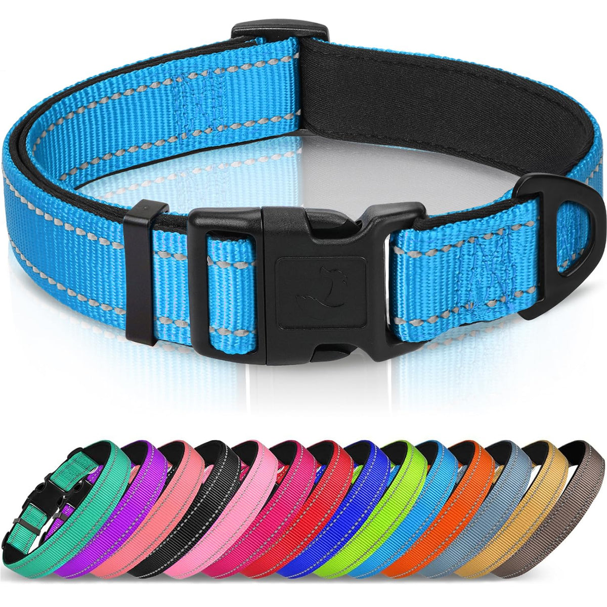Joytale Reflective Dog Collar, Adjustable Neoprene Padded