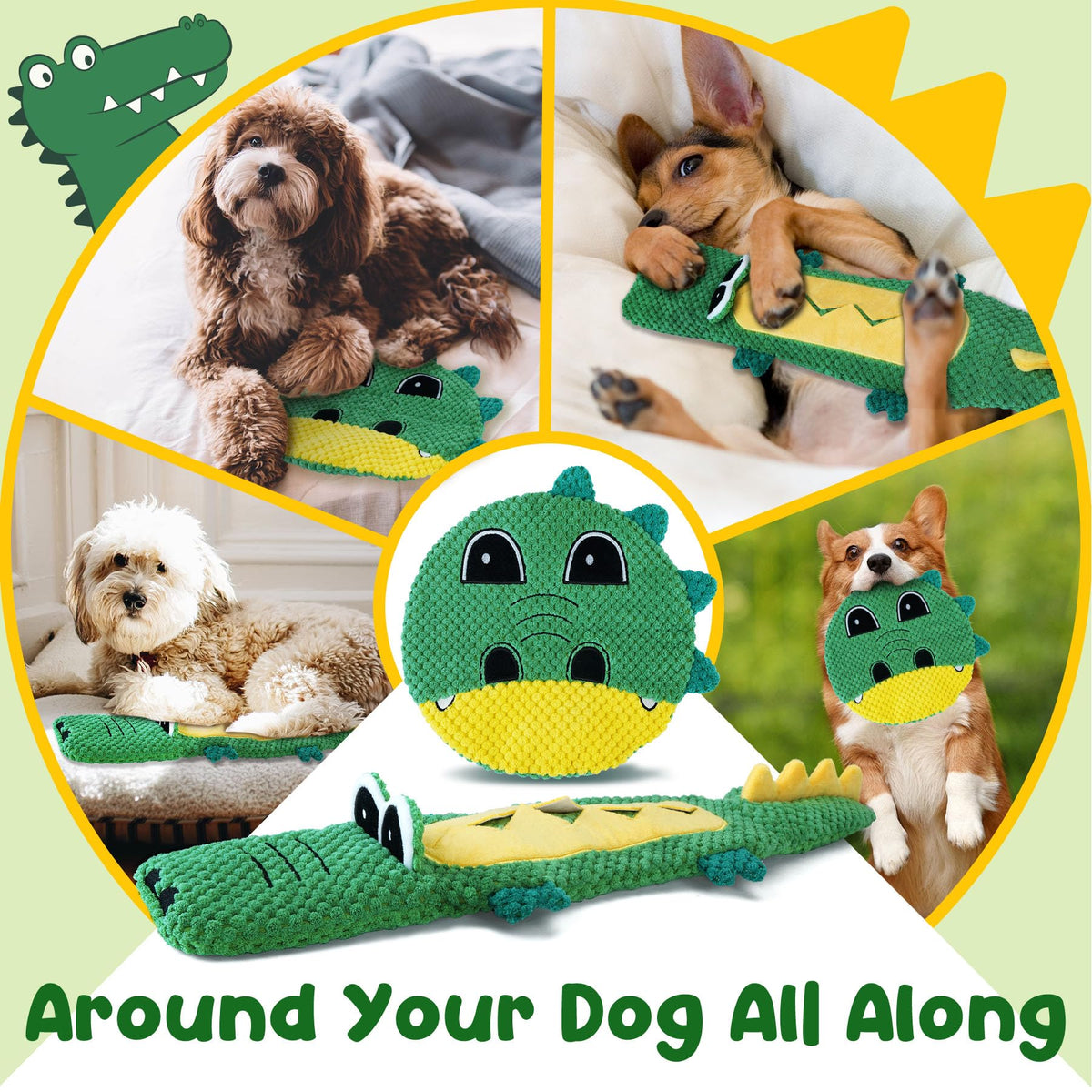 XIUGOAL Interactive Dog Toys for Chewers, No Stuffing Dog Toys for Boredom and Teething, Squeaky Chew Toy for Small, Medium Breed to Keep Them Busy
