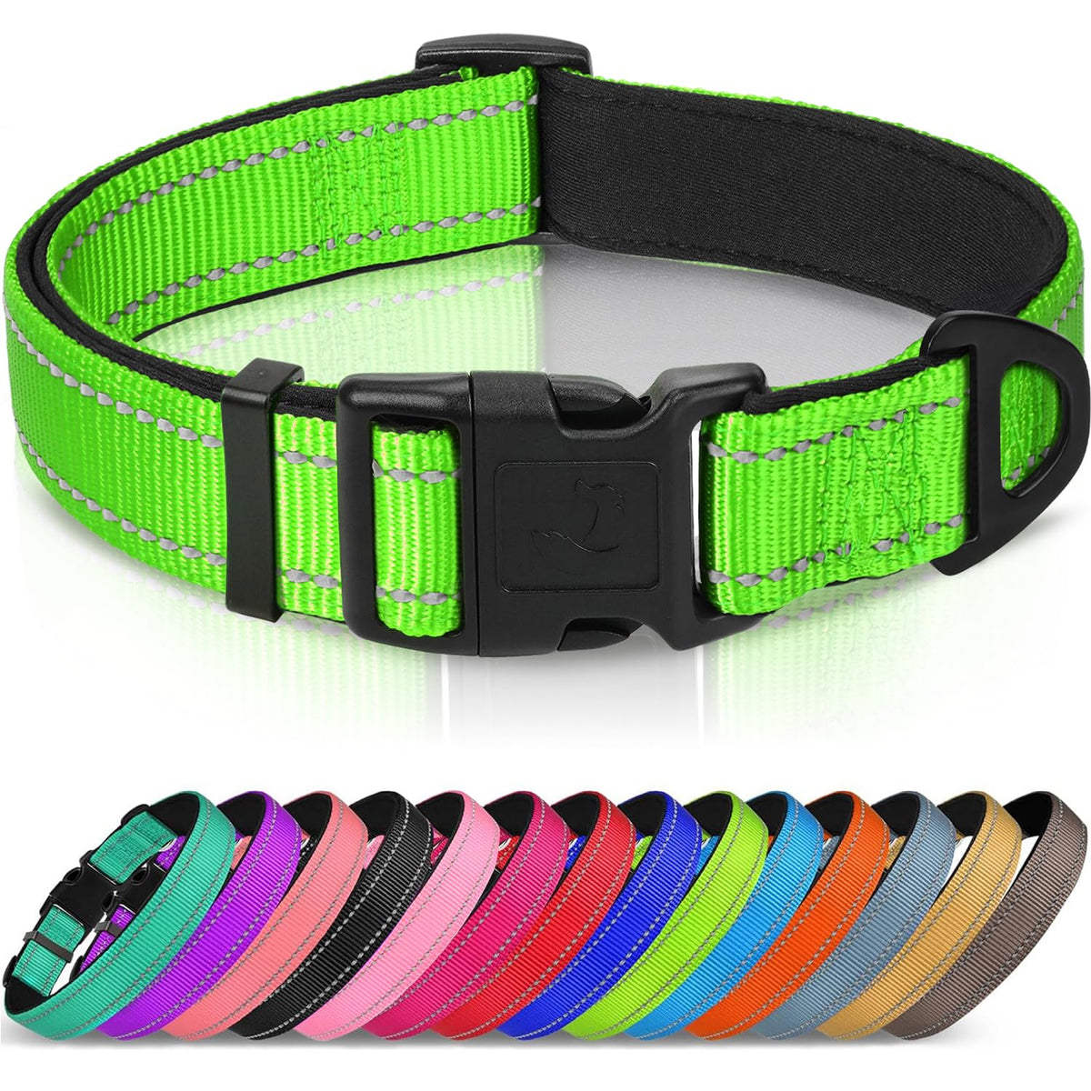 Joytale Reflective Dog Collar, Adjustable Neoprene Padded