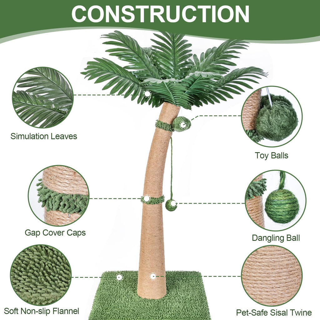 Furlogy Combinable Cat Scratching Post Cat Scratcher for Indoor Cats and Outdoor