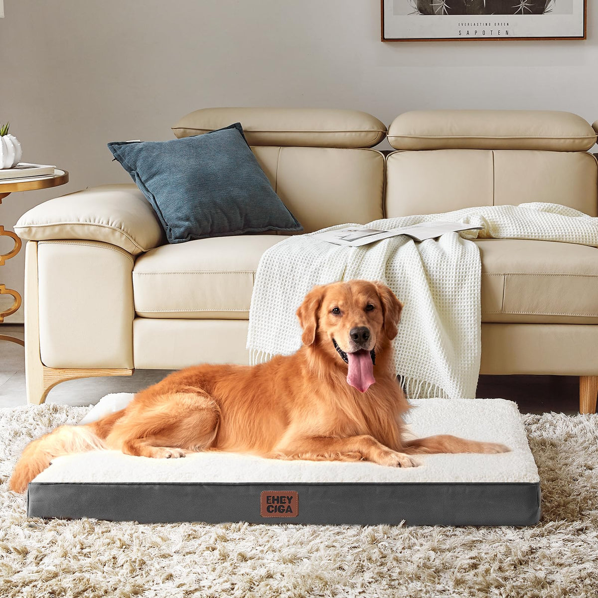 EHEYCIGA Orthopedic Dog Beds for Dogs with Removable Washable Cover for Crate