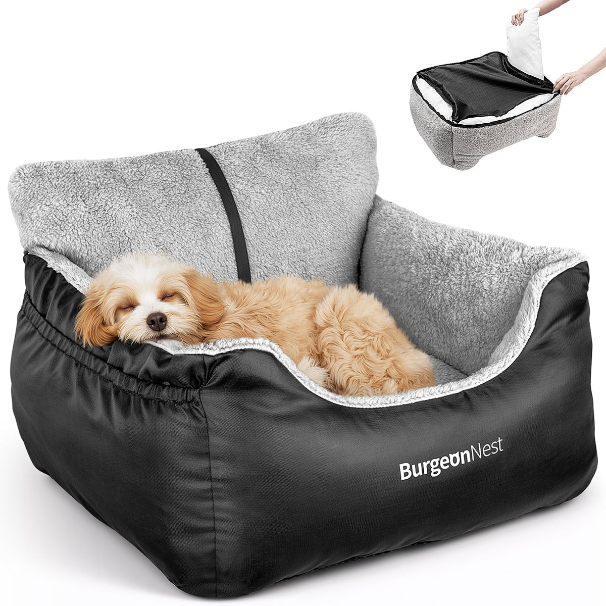 BurgeonNest Dog Car Seat for Small Dogs Comfort Dog Bed