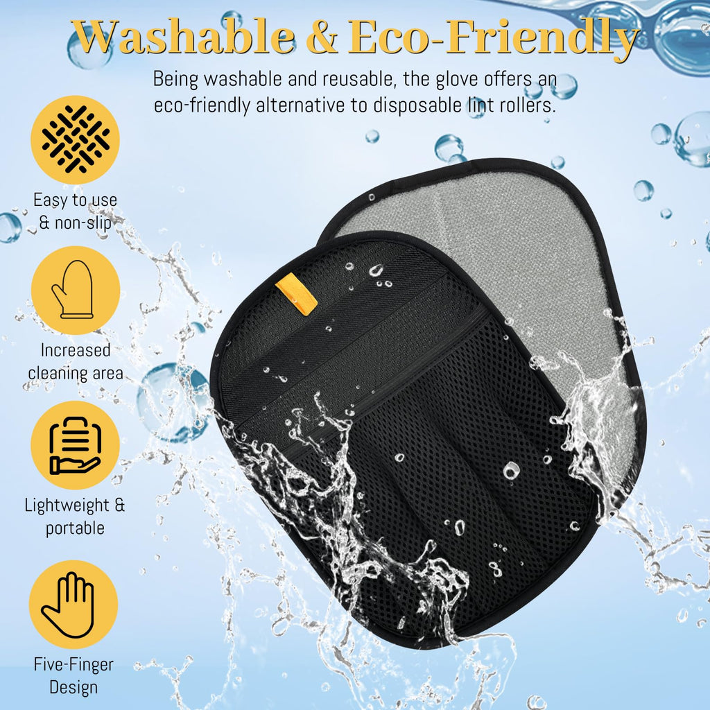 SNWbamood Pet Hair Removal Glove for Cats & Dogs, Upgrade 5-Finger Magic Brush Pet Hair Remover Tool, Electrostatic Reusable Grooming Mitt for Laundry, Couch, Carpet & Car Seat