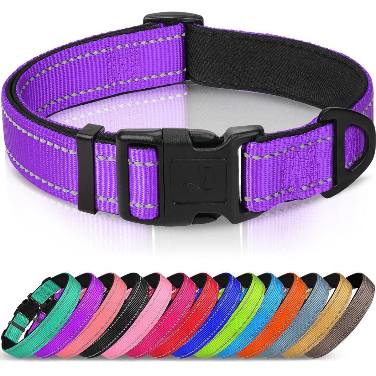 Joytale Reflective Dog Collar, Adjustable Neoprene Padded