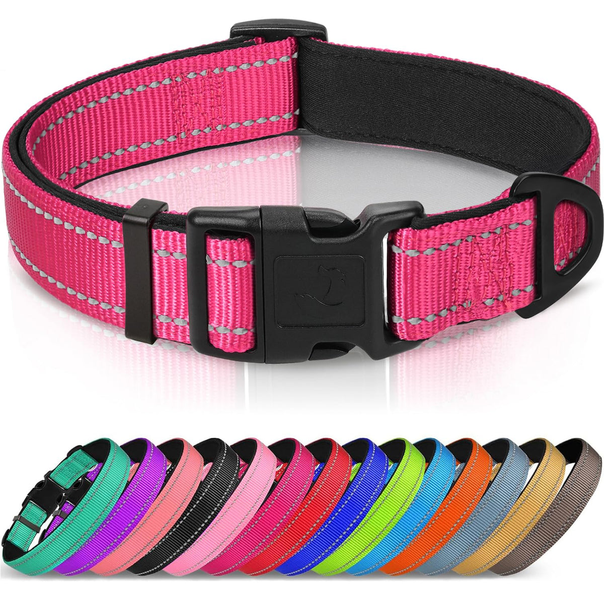 Joytale Reflective Dog Collar, Adjustable Neoprene Padded
