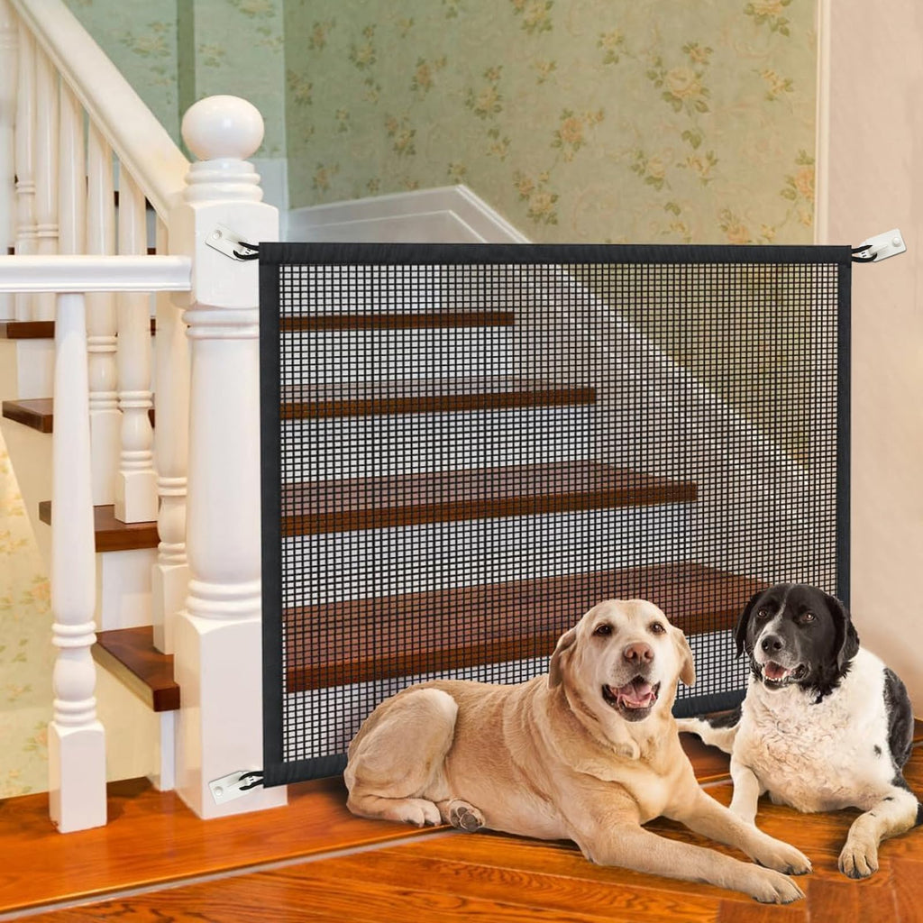 Dog Gate for Stairs Pet Gates for The House: Dogs Screen Mesh Gate for Doorways Stairways Indoor Safety