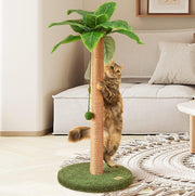 Meowoou 33-Inch Sisal Cat Scratching Post with Hanging Ball
