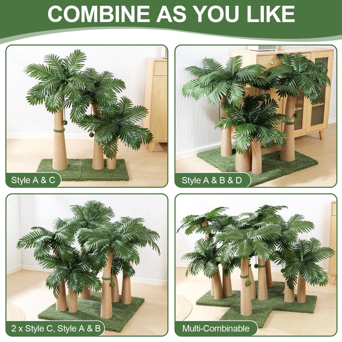 Furlogy Combinable Cat Scratching Post Cat Scratcher for Indoor Cats and Outdoor