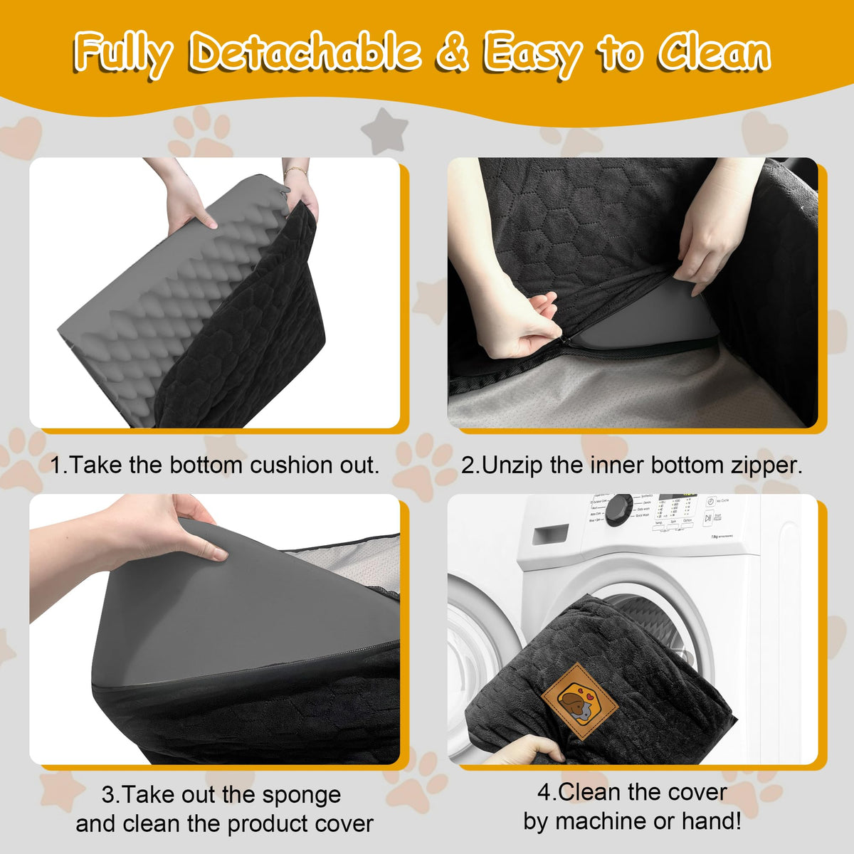 Dog Car Seat for Small/Medium Dogs, Memory Foam Dog Booster Seat, Travel Safety Per Car Seat with Washable Removable Cover, Storage Pockets for Dogs up to 35 lbs