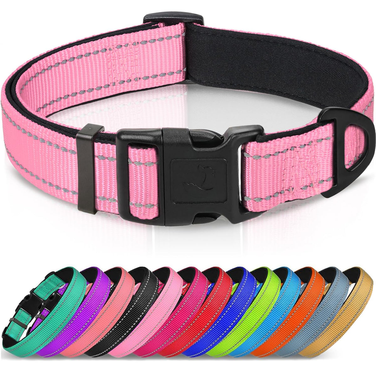 Joytale Reflective Dog Collar, Adjustable Neoprene Padded