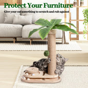 Meowoou 33-Inch Sisal Cat Scratching Post with Hanging Ball