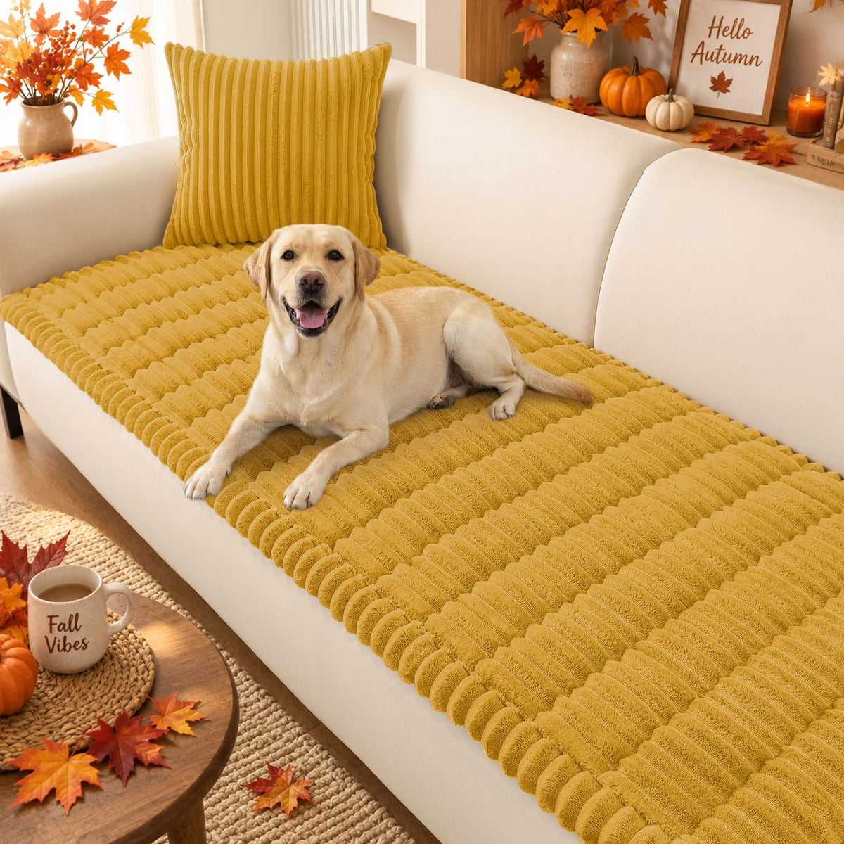 Smiry Couch Cover for Dogs, Non Slip Washable Sofa Protector for Pets, Soft Furniture Cover for Pet, Stylish Sofa Covers, Cozy Protect Against Fur, Dirt & Everyday Messes