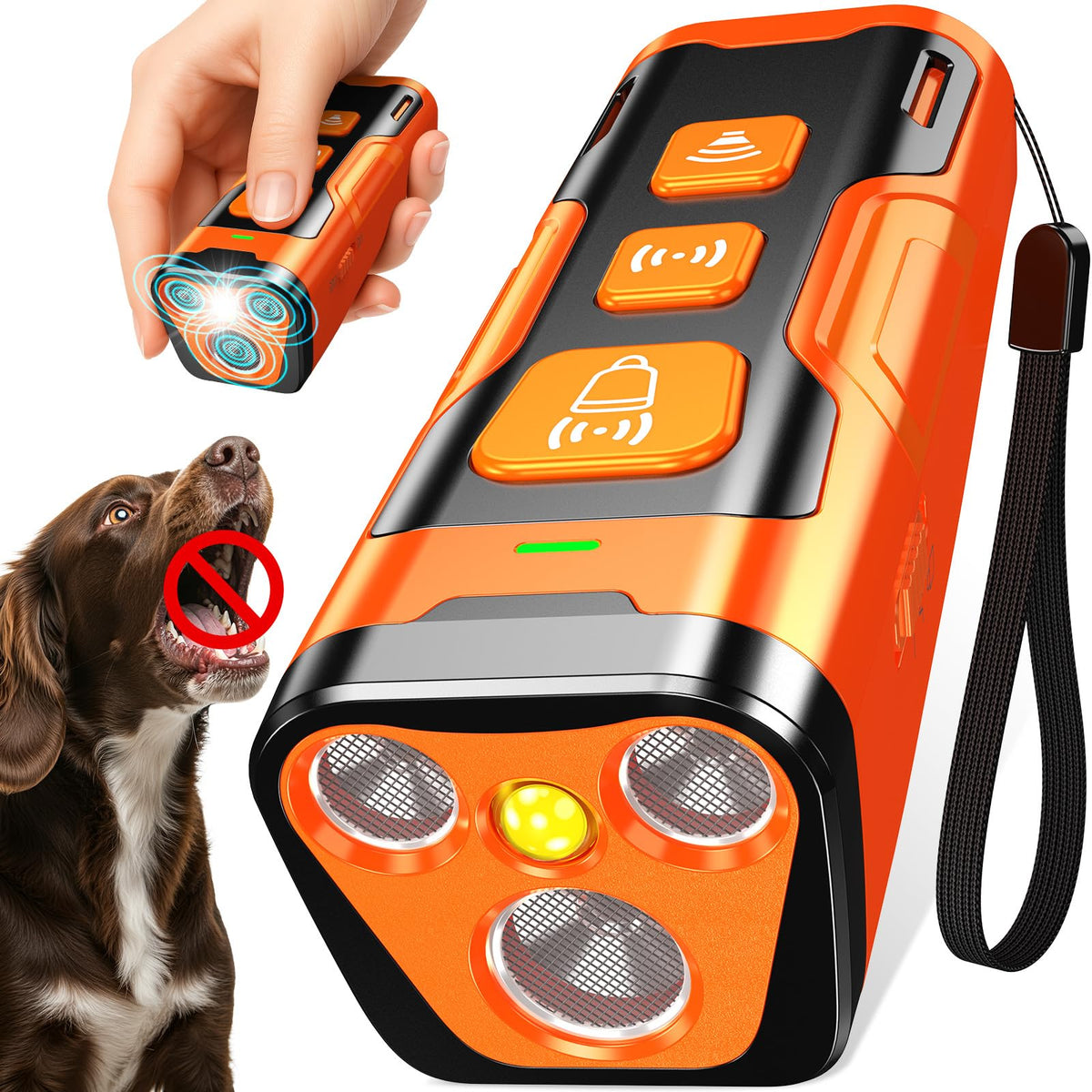 YUYQA Dog Bark Deterrent Device, 3X Ultrasonic Anti Barking, Bark Control for Dogs