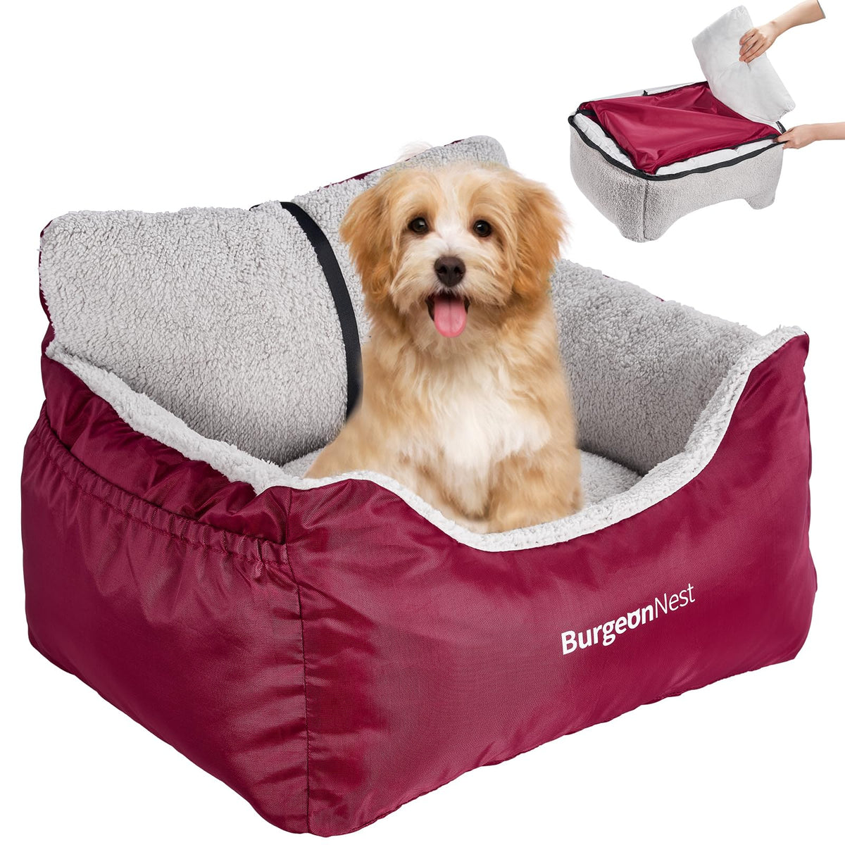 BurgeonNest Dog Car Seat for Small Dogs Comfort Dog Bed