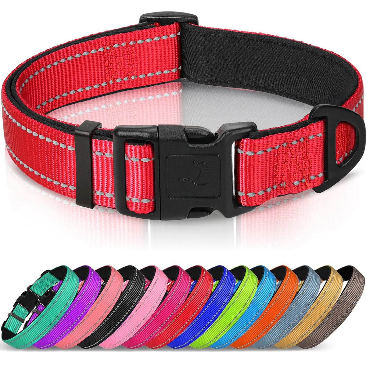 Joytale Reflective Dog Collar, Adjustable Neoprene Padded