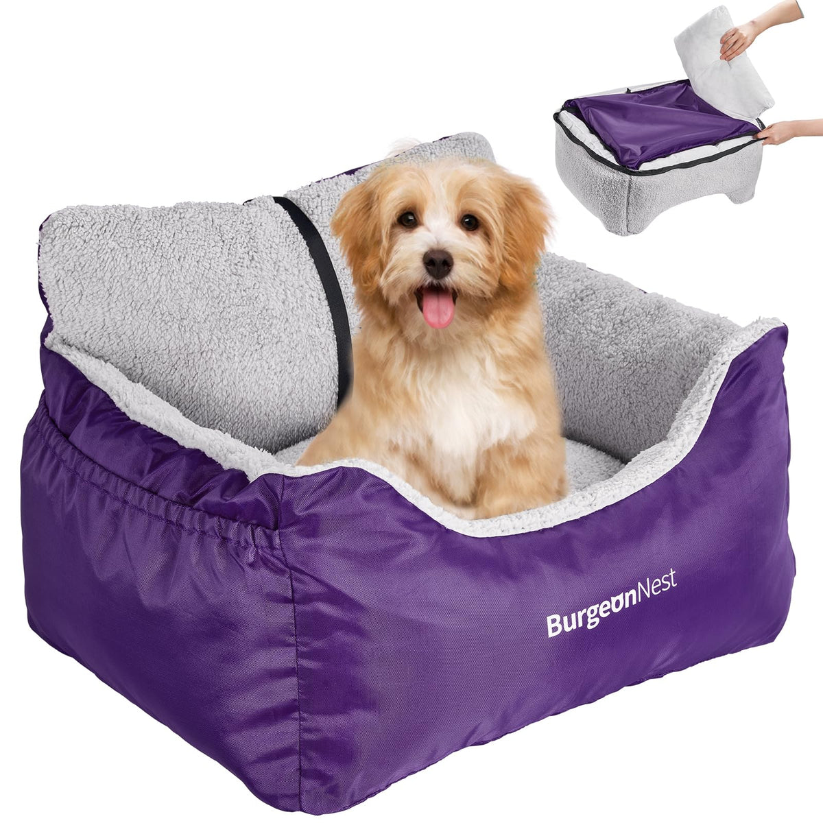 BurgeonNest Dog Car Seat for Small Dogs Comfort Dog Bed