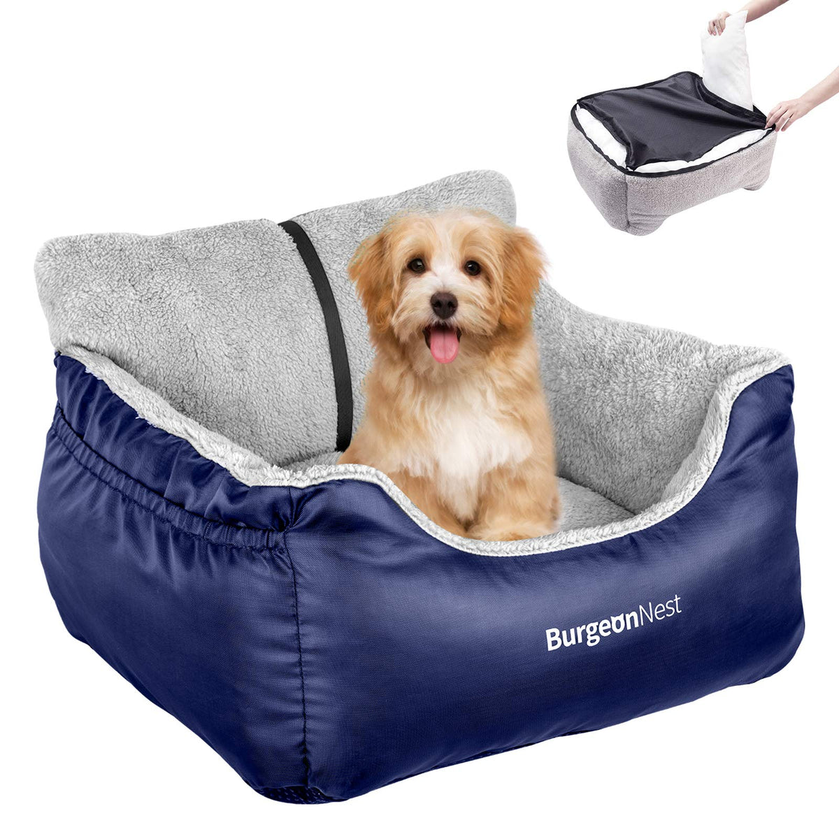 BurgeonNest Dog Car Seat for Small Dogs Comfort Dog Bed
