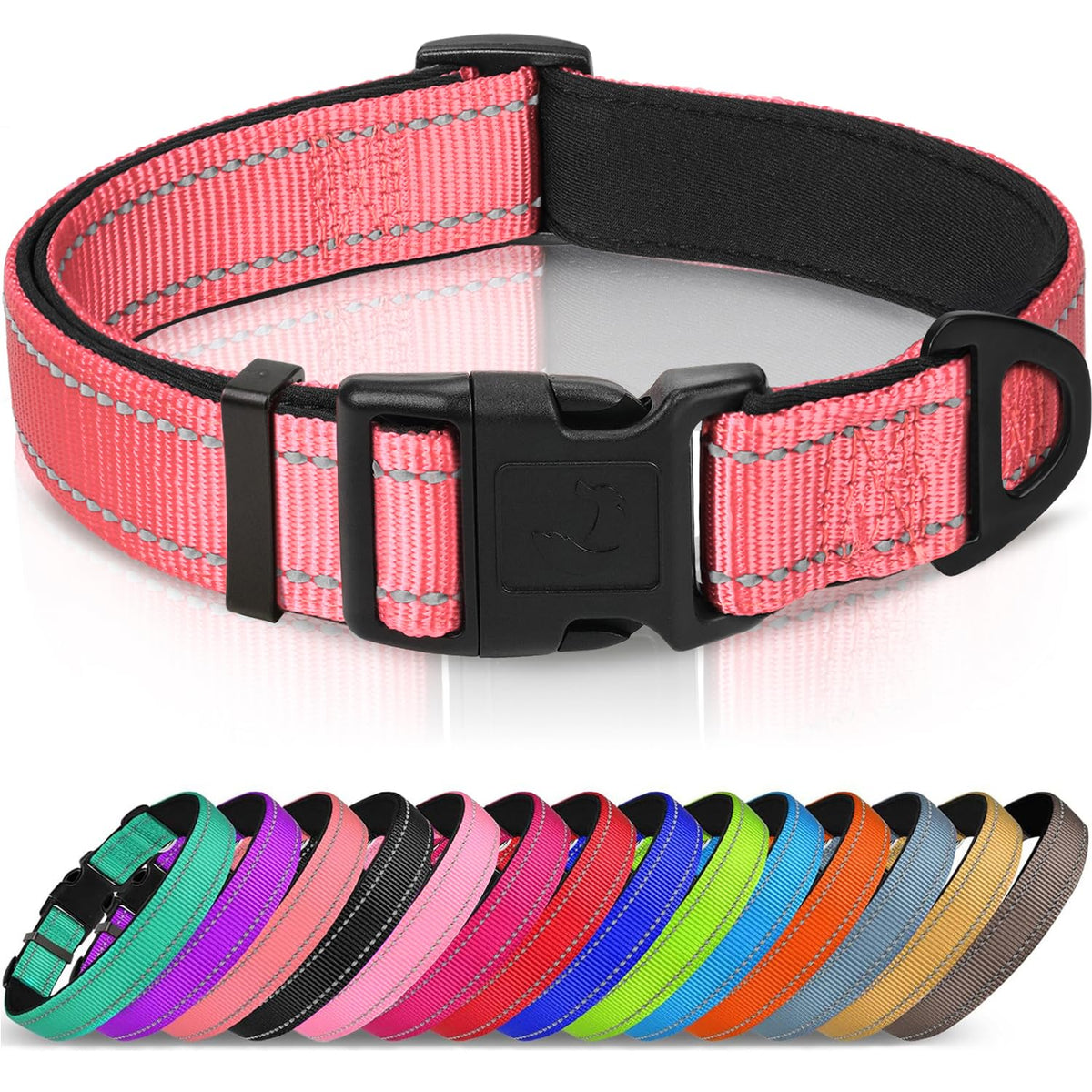 Joytale Reflective Dog Collar, Adjustable Neoprene Padded