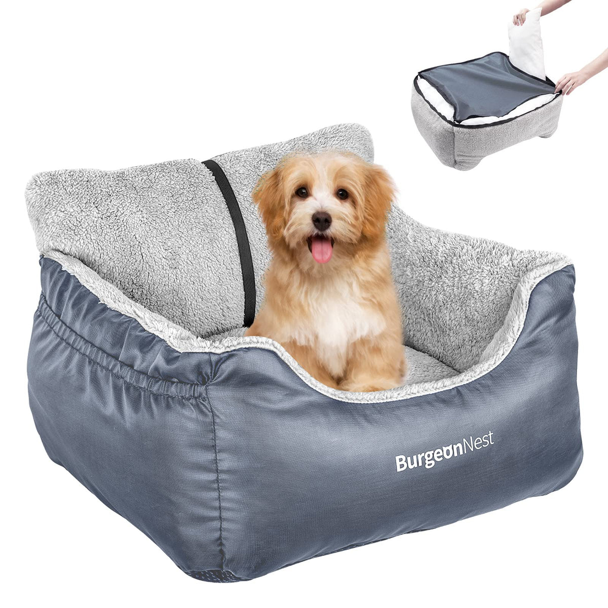 BurgeonNest Dog Car Seat for Small Dogs Comfort Dog Bed