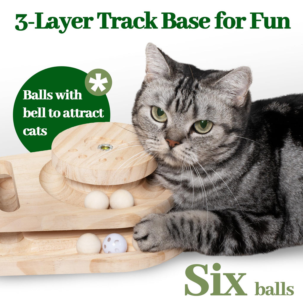 Meowoou Cat Scratching Post 33 Inch Tall Cat Scratcher for Indoor Cats Adults,Small Cat Tree Tower Sisal Rope Kitten Scratch with Interactive Hanging Ball