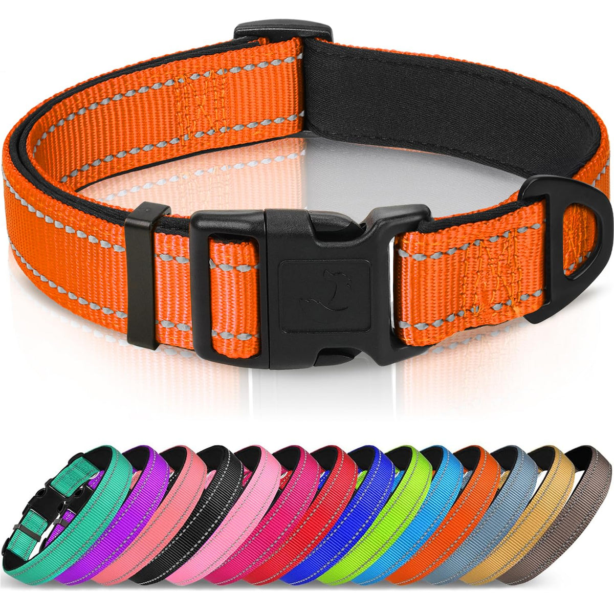Joytale Reflective Dog Collar, Adjustable Neoprene Padded