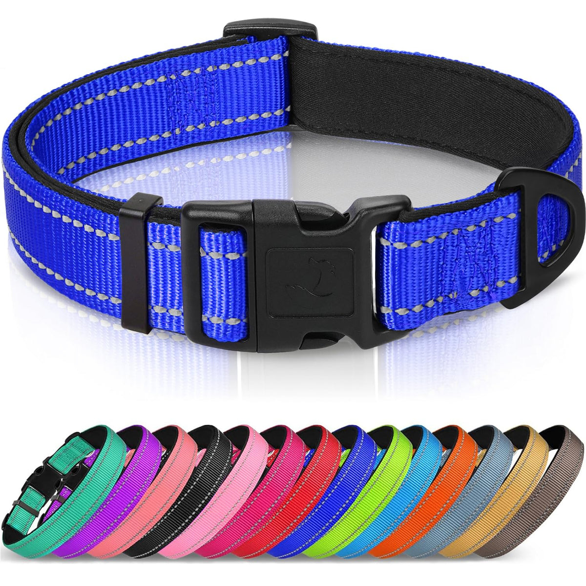 Joytale Reflective Dog Collar, Adjustable Neoprene Padded